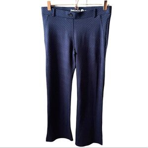 Betabrand Classic Bootcut Dress Yoga Pants Navy Blue Print Size Medium